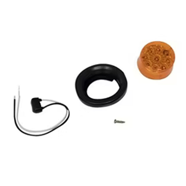 (image for) Trailer Marker Clearance Light Kit LED 2" Round 9 Bulb Amber Micro-Flex Dexter/Redneck #MCL-50ABK