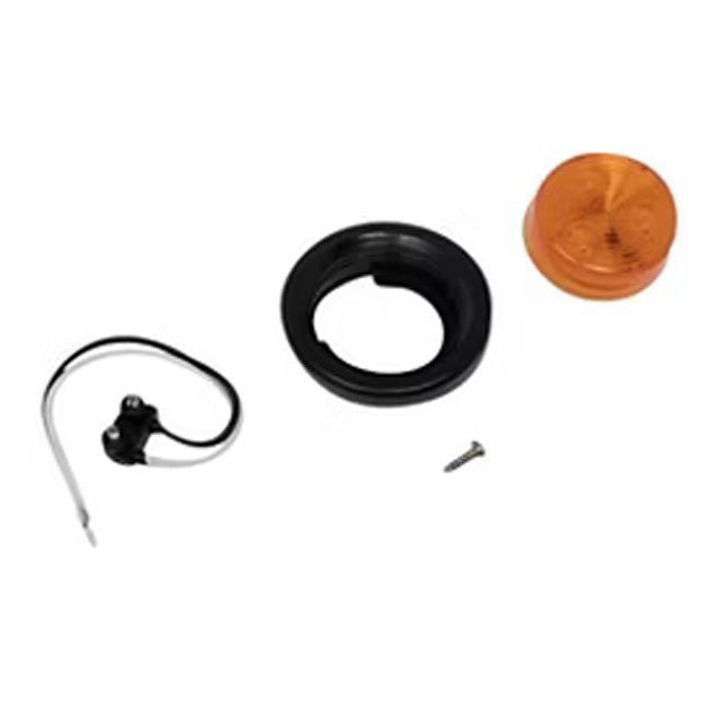 (image for) Trailer Marker Clearance Light Kit LED 2" Round 3 Bulb Amber Standard Dexter/Redneck #MCL-55ABK