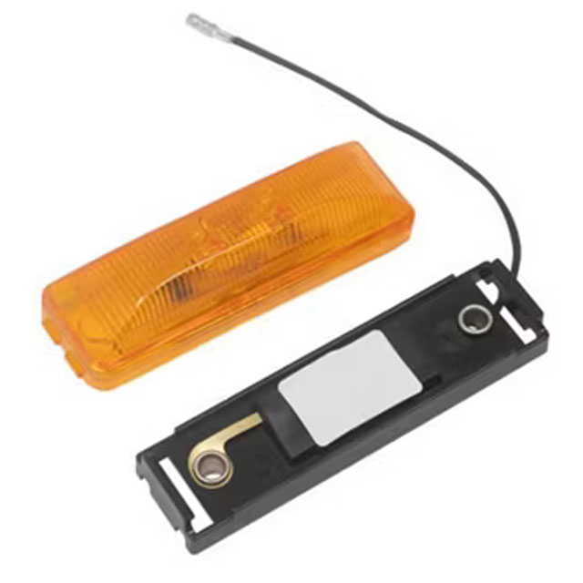 (image for) Trailer Marker Clearance Light Kit LED 4" Rectangular Thinline 2 Bulb Amber Fleet Count Dexter/Redneck #MCL-61ABK