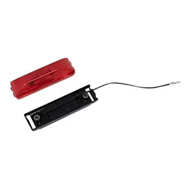 (image for) Trailer Marker Clearance Light Kit LED 4" Rectangular Thinline 2 Bulb Red Fleet Count Dexter/Redneck #MCL-61RBK