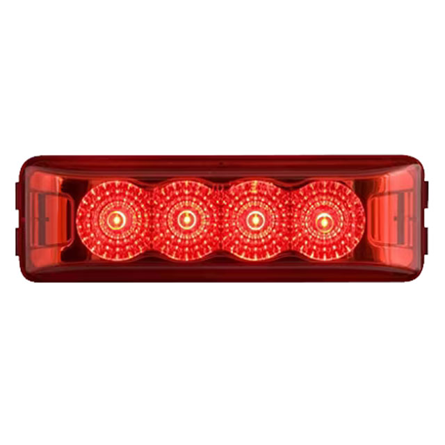 (image for) Trailer Marker Clearance Light LED Thinline 4.06" Rectangular Red Micro-Flex Dexter/Redneck #MCL-63RB