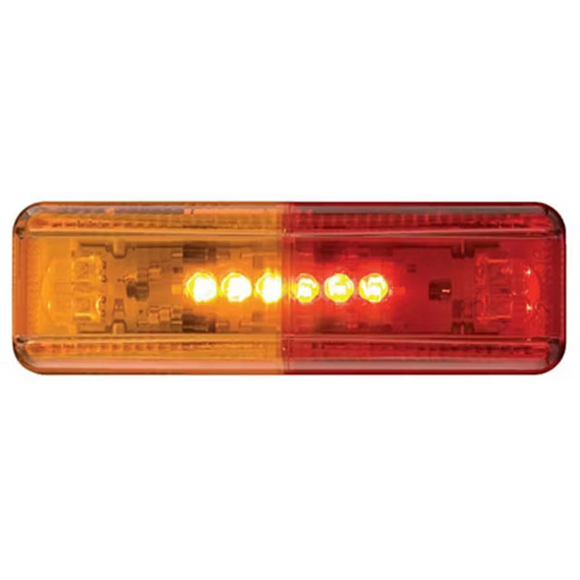 (image for) Trailer Marker Clearance Fender Bracket Light LED 4" Thinline Amber/Red Dexter/Redneck #MCL-65ARB