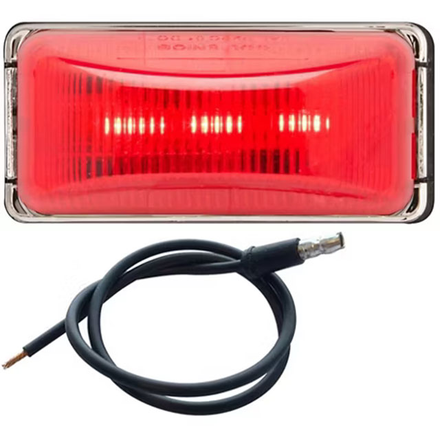 (image for) Trailer Marker Clearance Light Kit LED 2.78" Rectangular Mini Thinline Red Standard Dexter/Redneck #MCL-91RB