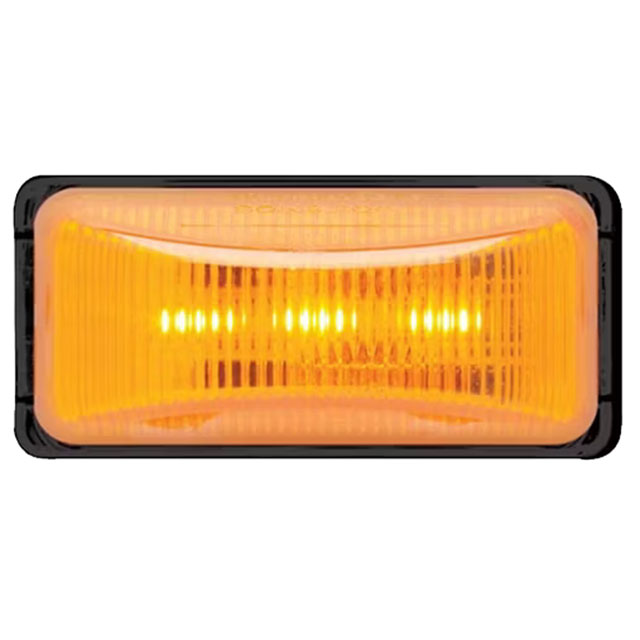 (image for) Trailer Marker Clearance Light Kit LED 2.5" Rectangular 3 Bulb Mini Thinline Amber Dexter/Redneck #MCL-96AB