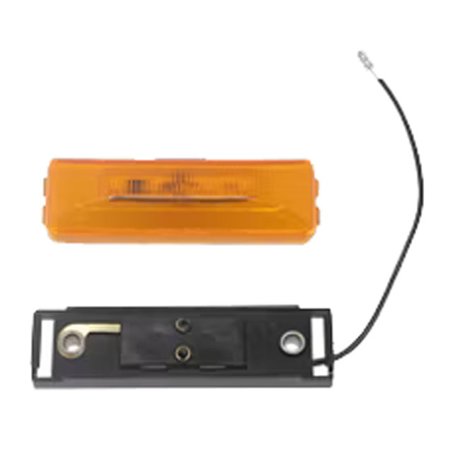 (image for) Trailer Marker Clearance Light Kit LED 3.875" Regtangular Thinline 10 Bulb Amber Glolight Dexter/Redneck #MCL165ABK