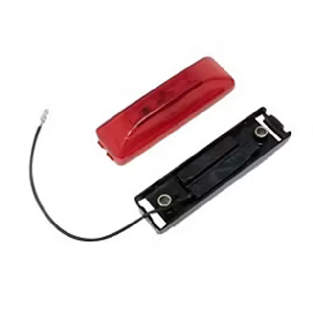 (image for) Trailer Marker Clearance Light Kit LED 3.875 Rectangle Thinline 10 Bulb Red Glolight Dexter/Redneck #MCL165RBK