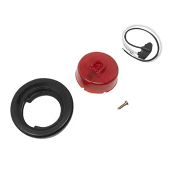 (image for) Trailer Marker Clearance Light Kit LED 2" Round 5 Bulb Red Standard Dexter/Redneck #MCL54RBK
