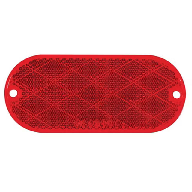 (image for) Trailer Reflector 4 5/16" Red Oblong Adhesive/Screw Mount Dexter/Redneck #RE11RB