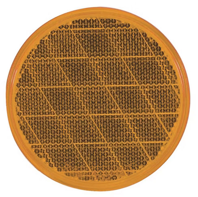 (image for) Trailer Reflector Amber 3.19" Round Adhesive Mount Dexter/Redneck #RE21AB
