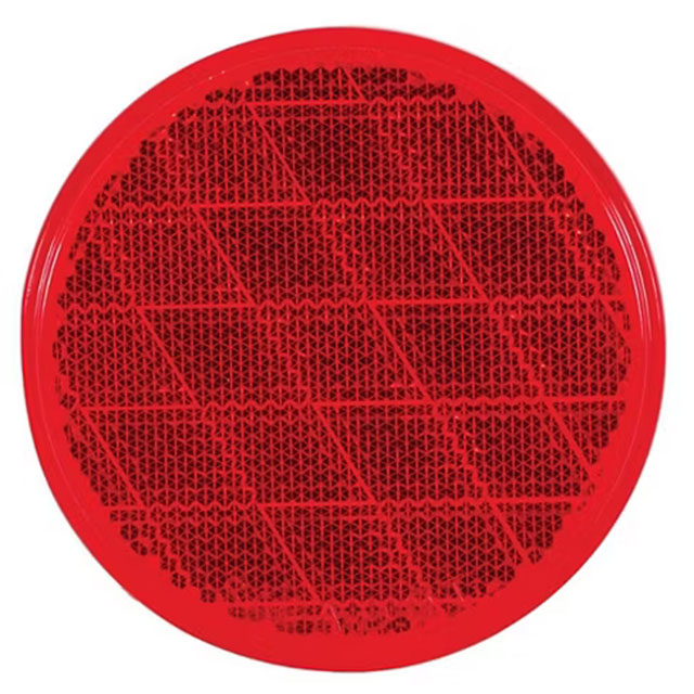 (image for) Trailer Reflector Red 3.19" Round Adhesive Mount Dexter/Redneck #RE21RB