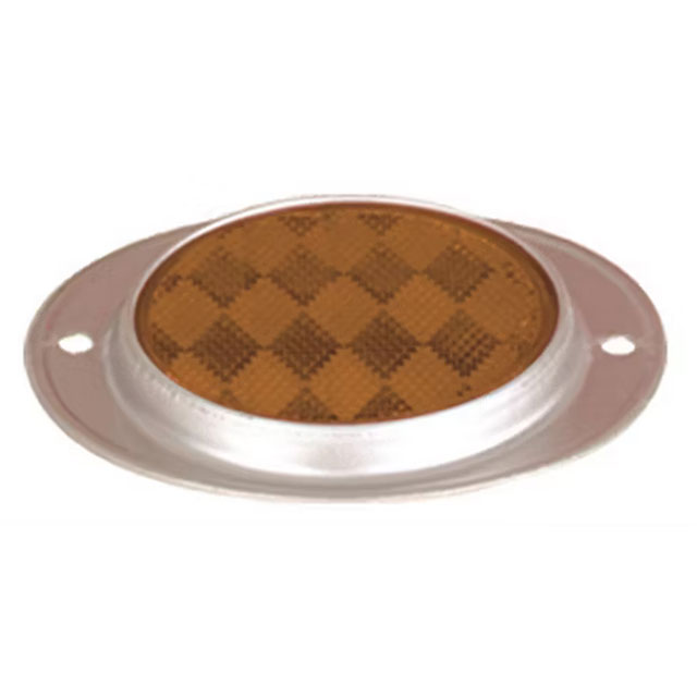 (image for) Trailer Speciality Reflector Amber Round With 4.5" Oval Base Dexter/Redneck #RE31AS