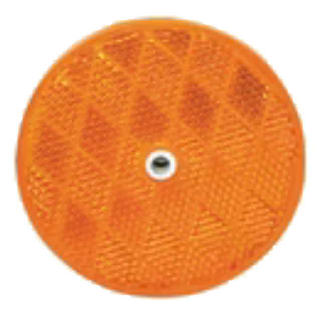 (image for) Trailer Reflector Amber 2 3/16" Round Screw Mount Dexter/Redneck #RE35AB