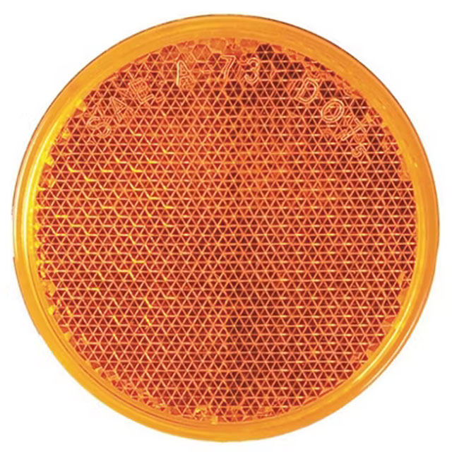 (image for) Trailer Reflector Amber 2.19" Round Adhesive Mount Dexter/Redneck #RE37AB