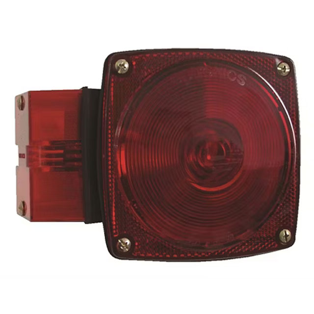 (image for) Trailer Stop/Turn/Tail Light With License Plate Light Incandescent 4.5" Square Standard Left Hand Red Dexter/Redneck #ST-3RB