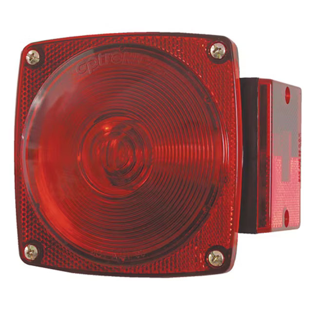 (image for) Trailer Stop/Turn/Tail Light Incandescent 4.5" Square 1 Bulb Standard Right Hand Red Dexter/Redneck #ST-8RB