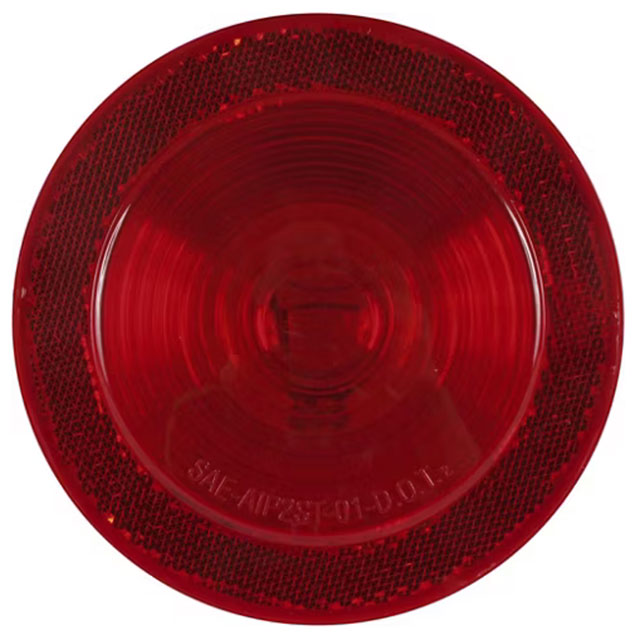 (image for) Trailer Stop/Turn/Tail Light Only Incandescent 4'' Round Red Reflex Lens Dexter/Redneck #ST46RB