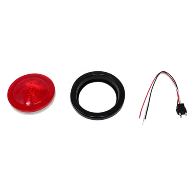 (image for) Trailer Stop/Turn/Tail Light Kit Incandescent 4'' Round Red Reflex Lens Dexter/Redneck #ST46RBK