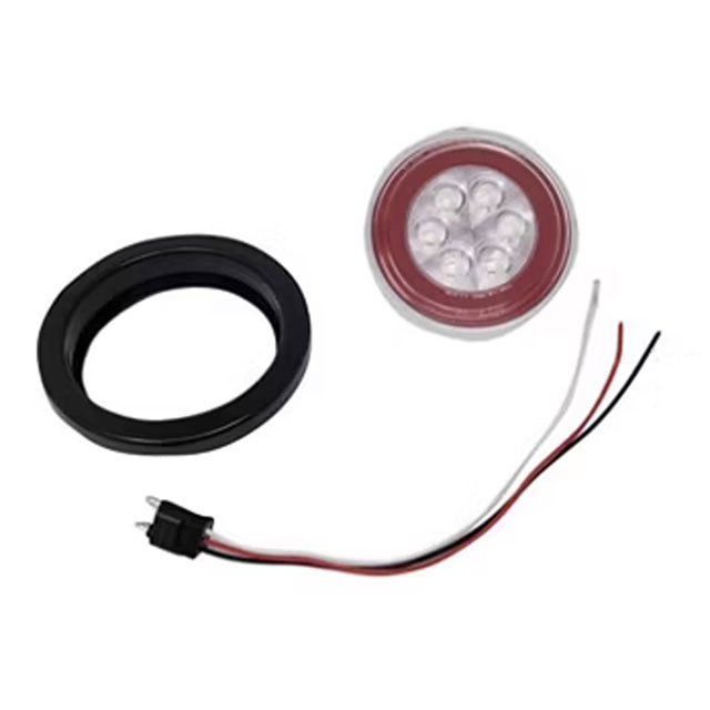(image for) Trailer Stop/Turn/Tail Light Kit 4'' Round Glolight Clear Lens Dexter/Redneck #STL-101RCBK