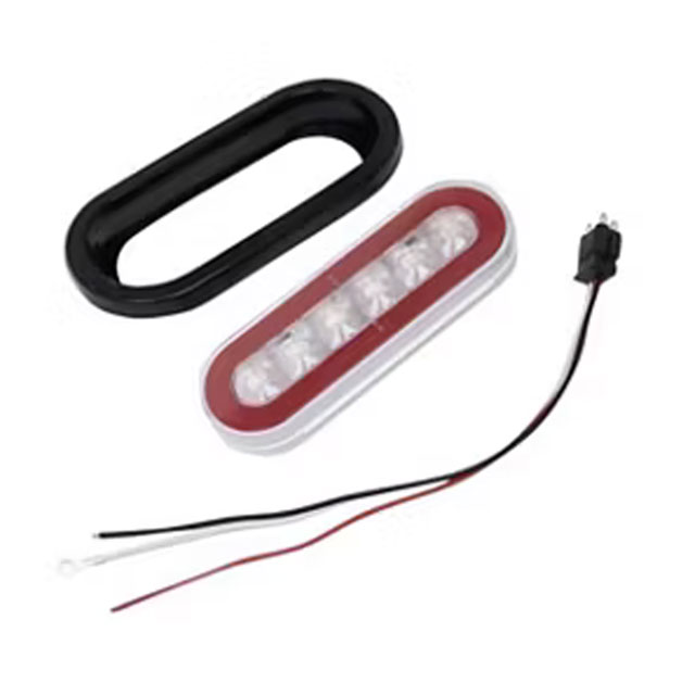 (image for) Trailer Stop/Turn/Tail Light Kit LED 6'' Oval 22 Bulb Glolight Red/Clear