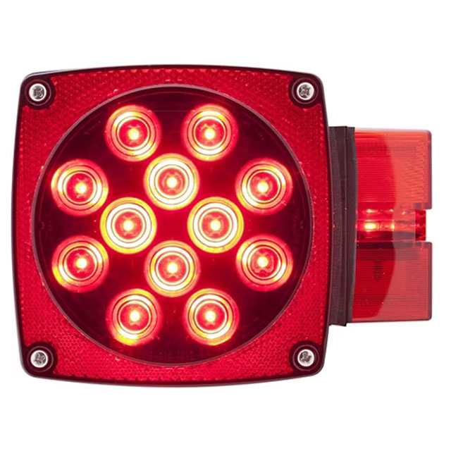 (image for) Trailer Stop/Turn/Tail Light Only LED 4.75: Square 18 Diode Red Standard Right Hand Dexter/Redneck #STL-2RB