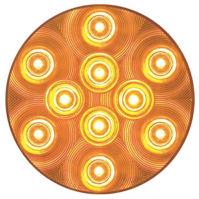 (image for) Trailer Park/Turn Light Only LED 4'' Round Amber 10 Diode Standard Dexter/Redneck #STL-43AB