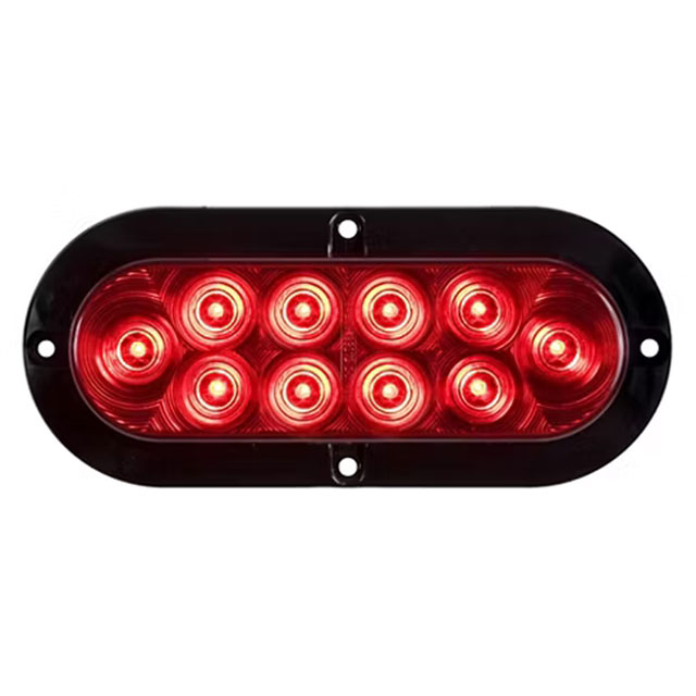 (image for) Trailer Stop/Turn/Tail Light Only LED 6'' Oval 10 Diode Red Standard Dexter/Redneck #STL-78RB