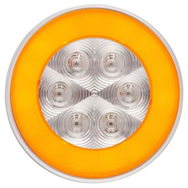(image for) Trailer Park/Turn Light Only LED 4'' Round Amber/Clear GloLight Dexter/Redneck #STL101ACB