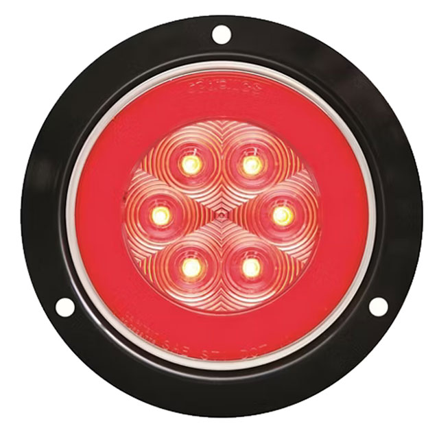 (image for) Trailer Stop/Turn/Tail Light Only LED 4" Round 21 Diodes Red/Clear Dexter/Redneck #STL101RCFB