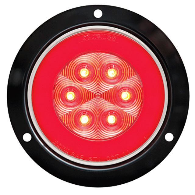 (image for) Trailer Stop/Turn/Tail Light Only LED 4" Round 21 Diode Red Glolight Dexter/Redneck #STL101RFB