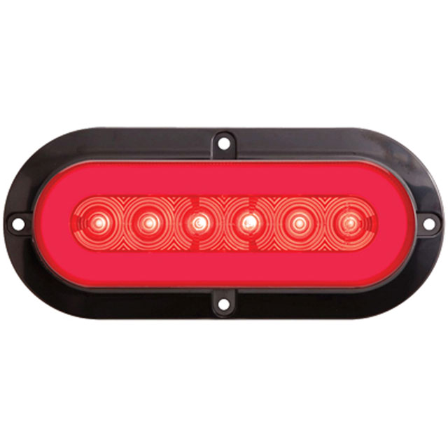 (image for) Trailer Stop/Turn/Tail Light Kit LED 6'' Oval 22 Diode Red Glolight Dexter/Redneck #STL111RFBK