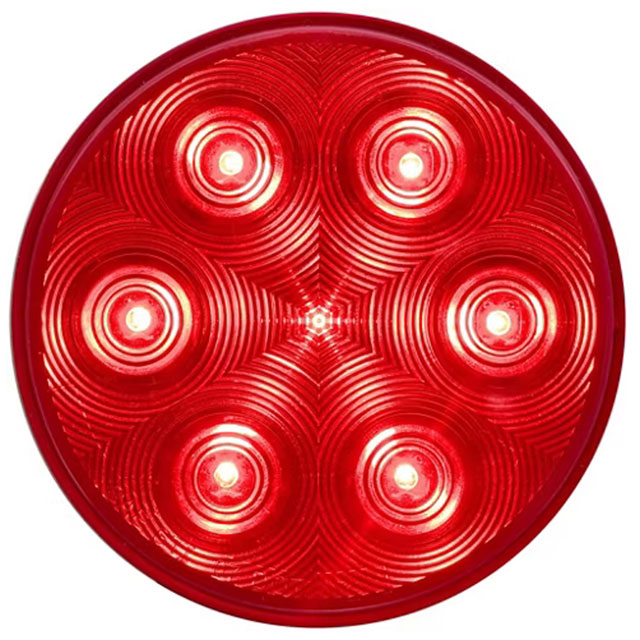 (image for) Trailer Stop/Turn/Tail Light Only LED 4" Round 7 Diode Fleet Red Dexter/Redneck #STL13RH3B