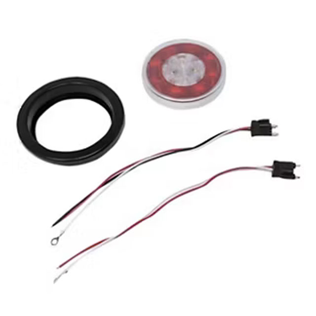 (image for) Trailer Stop/Turn/Tail/Backup Light Kit LED 16 Bulb 4'' Round Red Fusion Dexter/Redneck #STL201RBK
