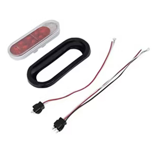 (image for) Trailer Stop/Turn/Tail/Bkup Light Kit LED 6'' Oval 16 Bulb Red Fusion Dexter/Redneck #STL211RBK