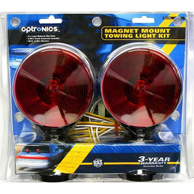 (image for) Trailer Incandescent Light Kit Magnetic 4" Round Red Dexter/Redneck #TL-21RK