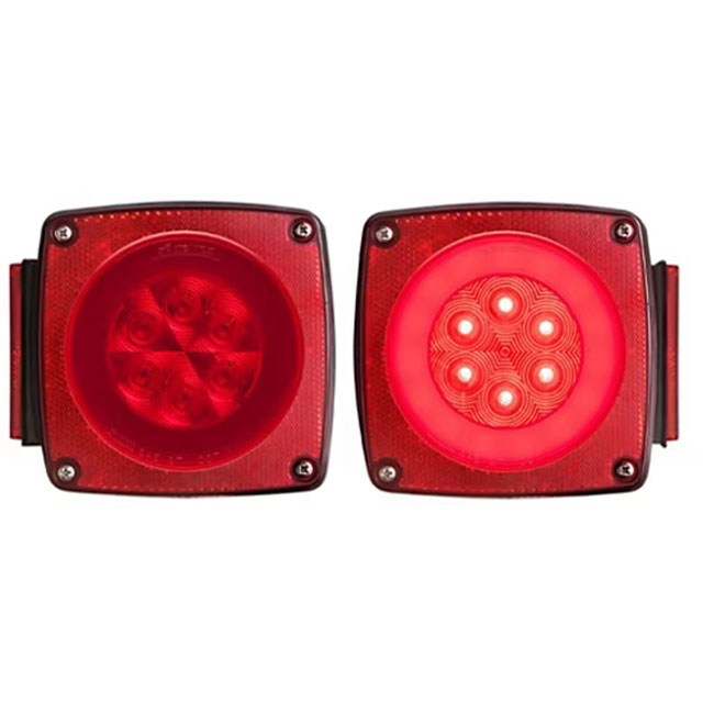 (image for) Trailer Stop/Tail/Turn Light Kit LED 5" Oval Red Stud Mount Dexter/Redneck #TLL190RK