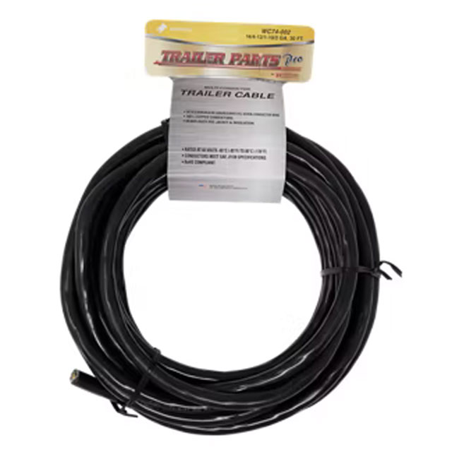 (image for) Insulated 7 Conductor Trailer Cable 14/12/10 GA DBL/BR/BK/DGR/R/W/Y Dexter/Redneck #WC74-002