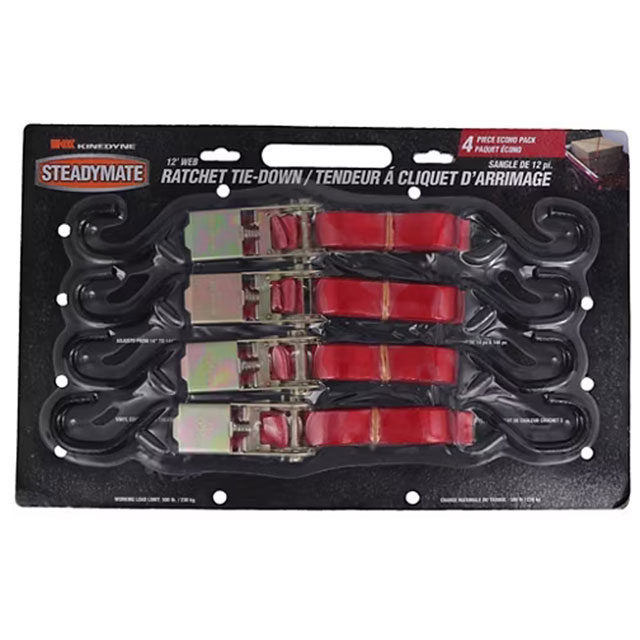 (image for) Steadymate Rachet Cargo Strap 4 Pack 1" X 12' Dexter/Redneck #15531