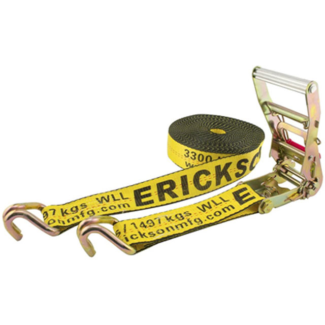 (image for) Trailer Heavy Duty Ratchet Strap Yellow 2" X 40' With Web Clamp Dexter/Redneck #E58541