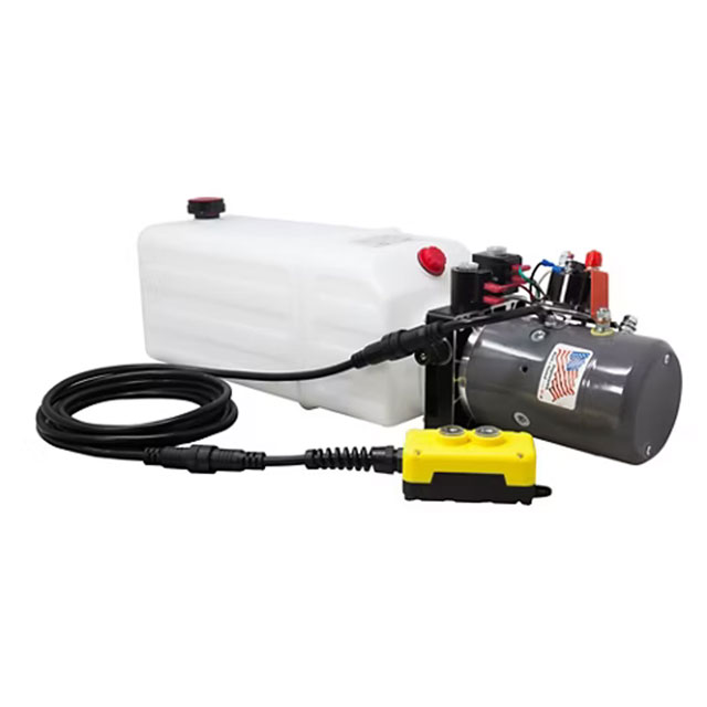 (image for) Trailer Powerhoist 12V KTI Hydraulic Double Acting Pump 8 QT 2 Button Dexter/Redneck #DC-45166