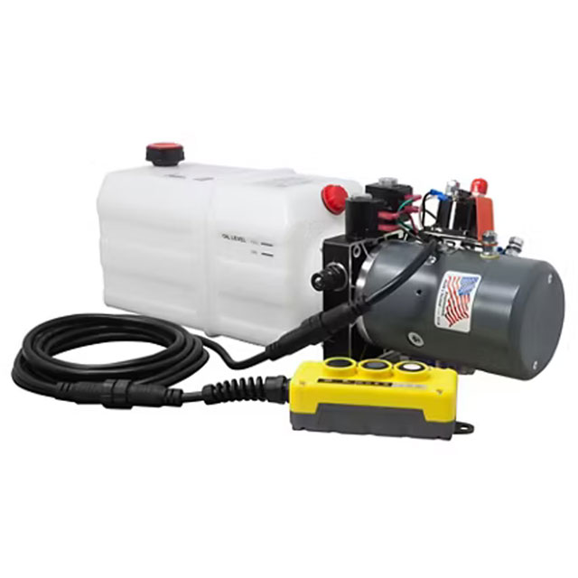 (image for) Trailer Powerhoist 12V KTI Hydraulic Double Acting Pump 6 QT 3 Button Dexter/Redneck #DC-4747