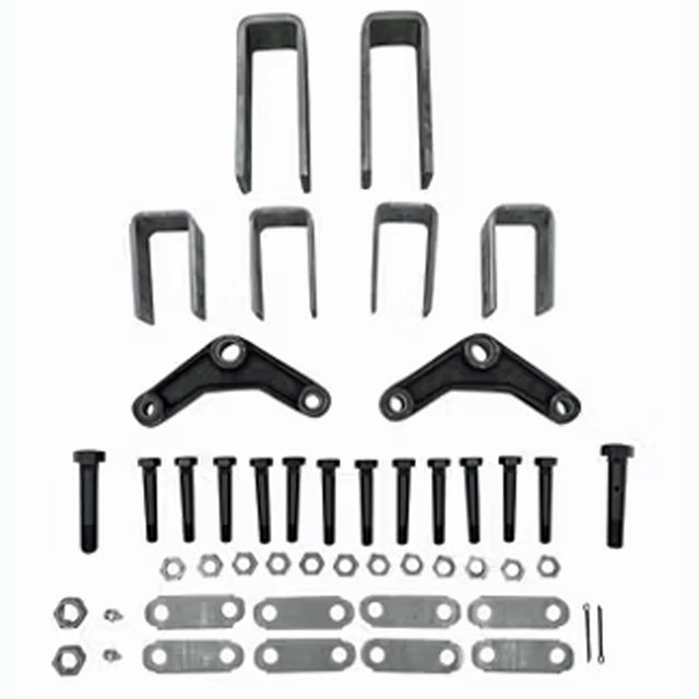 (image for) Trailer Spring Hanger Kit Tandem 2-7K Axles 1.75" Double Eye Spring Tall Curved Equalizer Dexter/Redneck #APT4