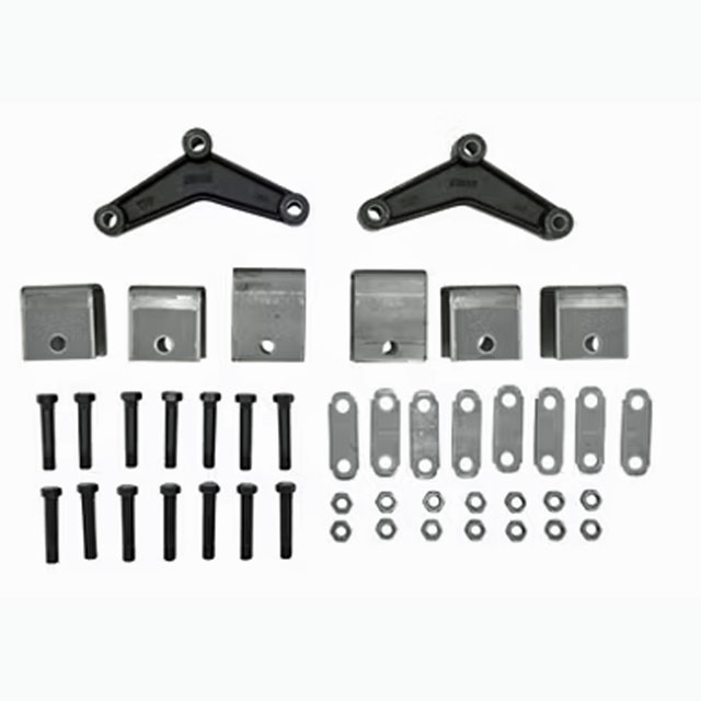 (image for) Trailer Spring Hanger Kit Tandem 2-7K Axles 1.75" Double Eye Spring 2 1/2" Front/Rear Hangers Tall Curved Equalizer Dexter/Redneck #APT7