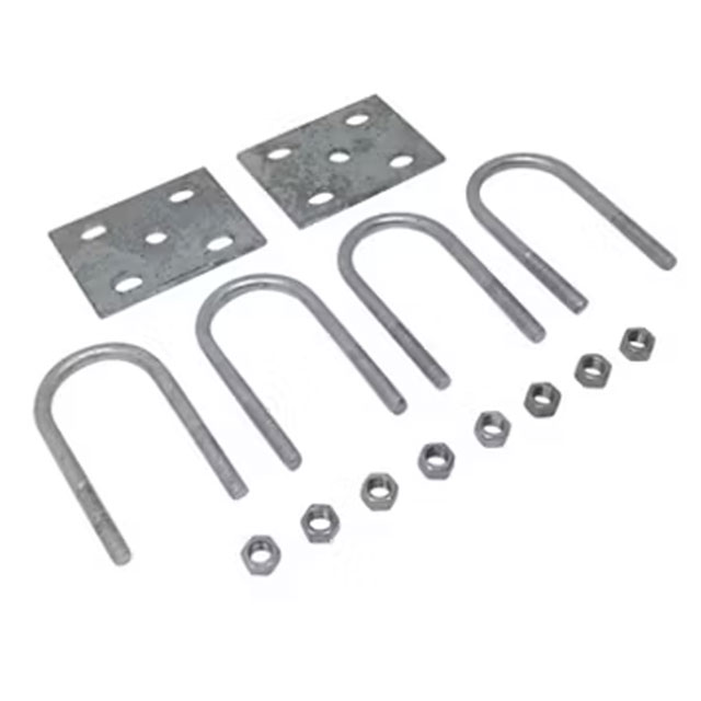 (image for) Trailer Galvanized Suspension U-Bolt Kit 1/2"-20 X 5 3/8" For 3.5k 2 3/8" Round Axle Dexter/Redneck #APUBR1GBK-538