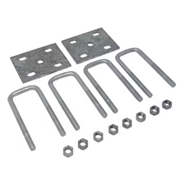 (image for) Trailer Galvanized Suspension U-Bolt Kit 1/2"-20 X 5 1/2" For 3.5k 2" Square Axle Dexter/Redneck #APUBS2GBK-550