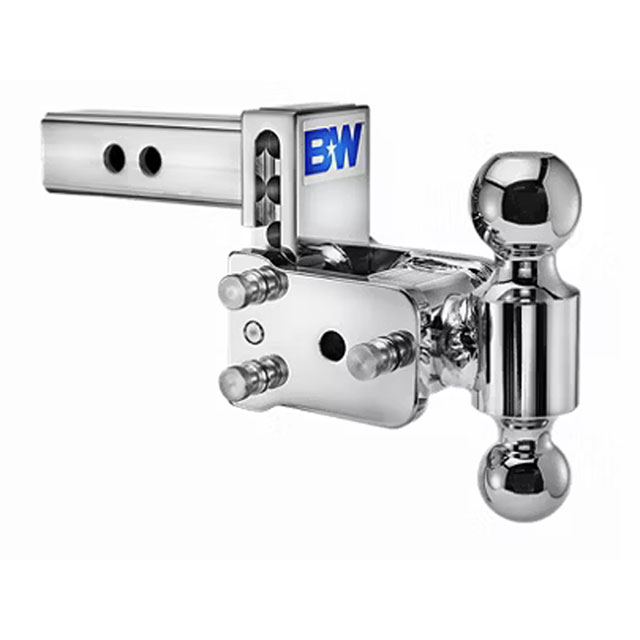 (image for) Trailer Receiver Hitch Ball-Mount Adjustable Channel Dual-Ball 10k Chrome Dexter/Redneck #TS10033C