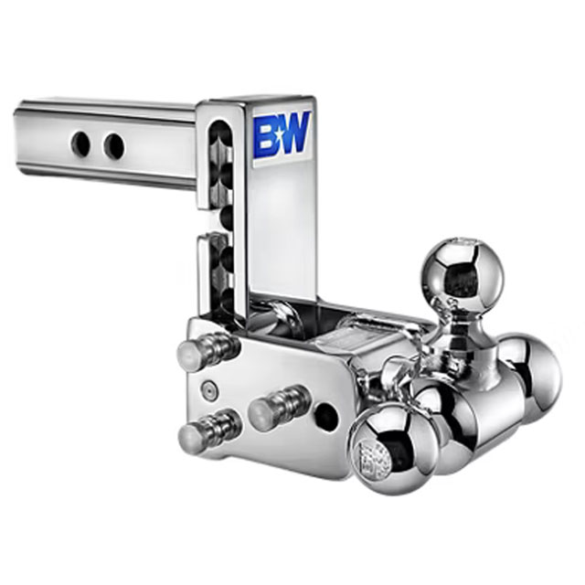 (image for) Trailer Receiver Hitch Ball-Mount Adjustable Channel Tri-Ball 10k 5" Drop Chrome Dexter/Redneck #TS10048C