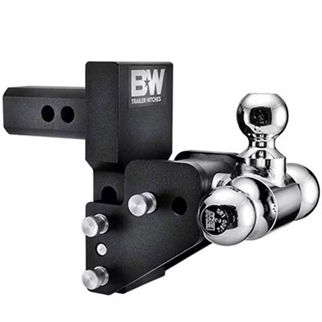 (image for) Trailer Receiver Hitch Multi Pro Ball-Mount Adjustable Channel Triple Ball 10k 2.5" Drop Dexter/Redneck #TS10064BMP