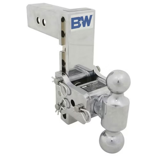 (image for) Trailer Receiver Hiatch Ball-Mount Adjistable Channel Dual Ball 14k 7" Drop Chrome Dexter/Redneck #TS20040C