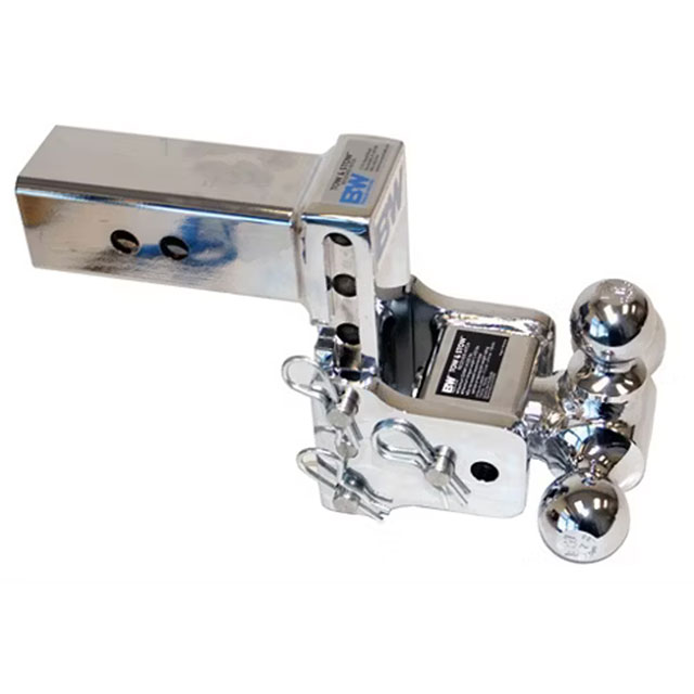 (image for) Trailer Receiver Hitch Ball-Mount Adjustable Channel Tri-Ball 14k 5" Drop Chrome Dexter/Redneck #TS20048C