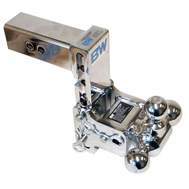 (image for) Trailer Receiver Hitch Ball-Mount Adjustable Channel Tri-Ball 14k 7" Drop Chrome Dexter/Redneck #TS20049C